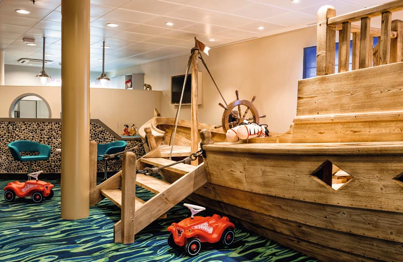 Im Kids Bereich lässt sich sogar ein Piratenschiff für den Nachwuchs finden