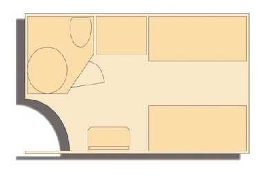 MS Magellan Skizze Kabine mit Einzelbetten
