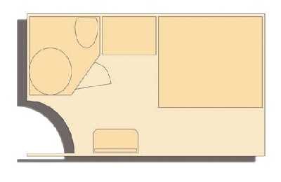 MS Belle de Cadix Skizze Kabine mit Doppelbett